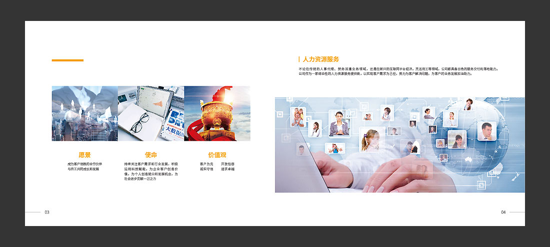 北京萬(wàn)古人力資源公司宣傳冊，精裝畫(huà)冊設計-4